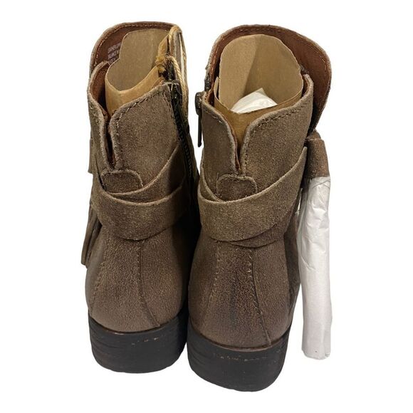 NEW in Box BORN Taupe Distressed Leather Tassel Ankle Boots Booties 6 - Picture 5 of 6